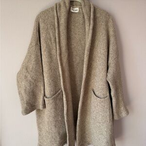Elegant Beige Open-Front Cardigan
